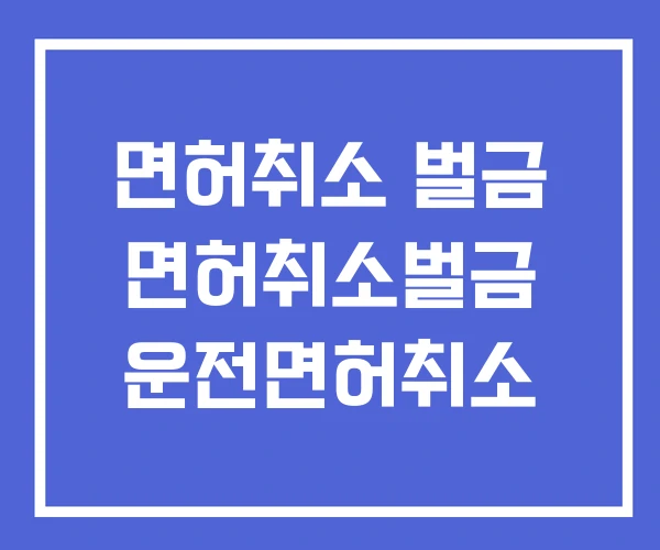 면허취소 벌금 면허취소벌금 운전면허취소
