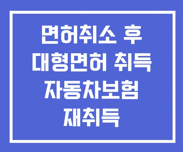 면허취소 후 대형면허 취득 자동차보험 재취득 면허취소 후 대형면허 취득 자동차보험 재취득
