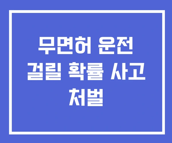 무면허 운전 걸릴 확률 사고 처벌
