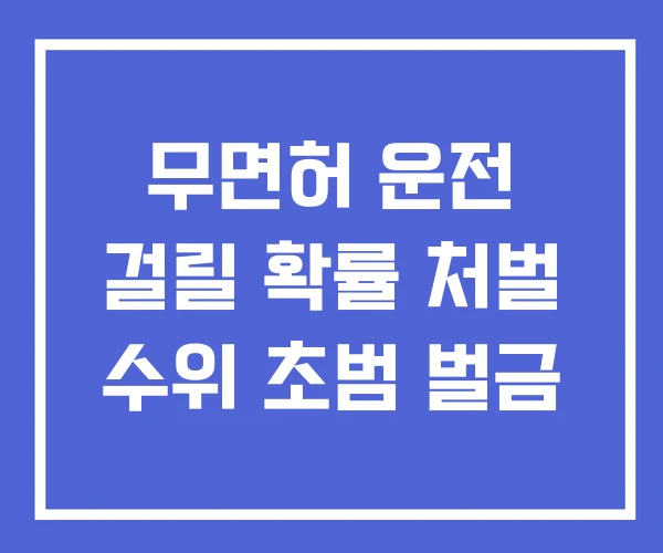 무면허 운전 걸릴 확률 처벌 수위 초범 벌금 무면허 운전 걸릴 확률 처벌 수위 초범 벌금