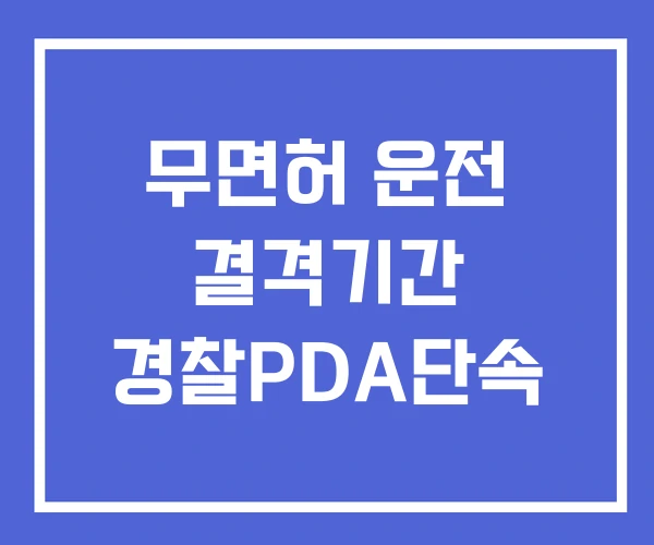 무면허 운전 결격기간 경찰PDA단속 무면허 운전 결격기간 경찰PDA단속