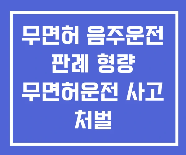 무면허 음주운전 판례 형량 무면허운전 사고 처벌 무면허 음주운전 판례 형량 무면허운전 사고 처벌