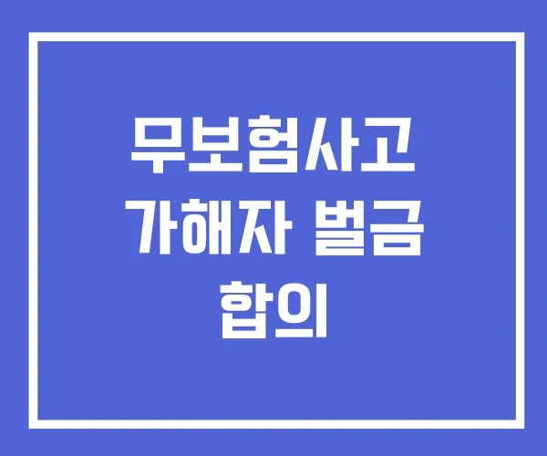 무보험사고 가해자 벌금 합의