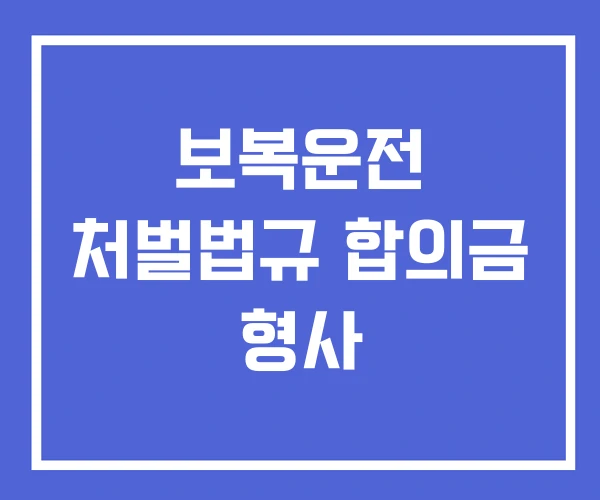 보복운전 처벌법규 합의금 형사 보복운전 처벌법규 합의금 형사