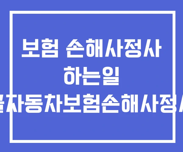 보험 손해사정사 하는일 예스콜자동차보험손해사정사무소 보험 손해사정사 하는일 예스콜자동차보험손해사정사무소