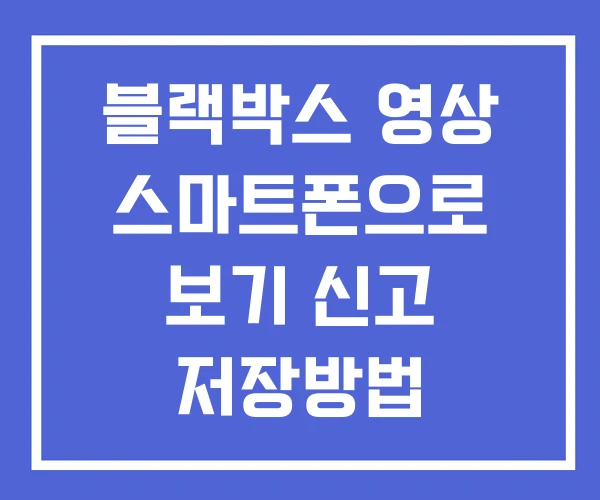블랙박스 영상 스마트폰으로 보기 신고 저장방법 블랙박스 영상 스마트폰으로 보기 신고 저장방법