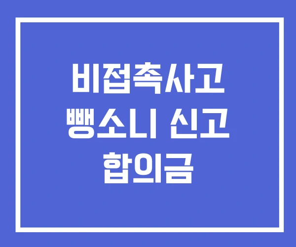 비접촉사고 뺑소니 신고 합의금