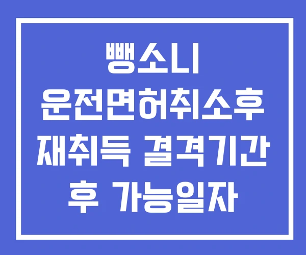 뺑소니 운전면허취소후 재취득 결격기간 후 가능일자
