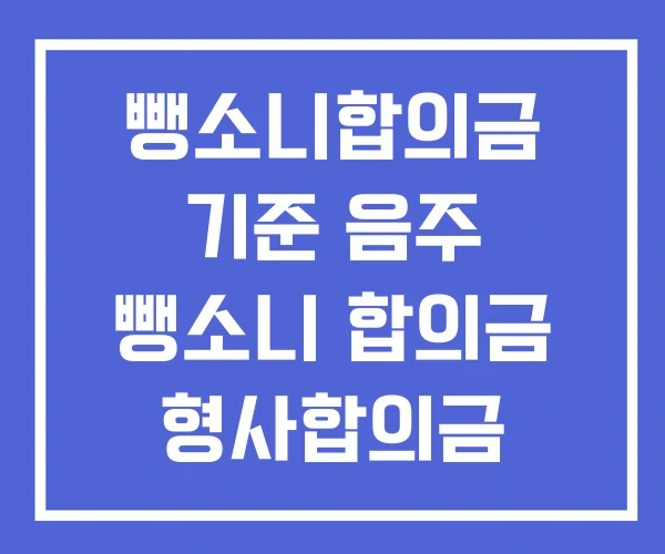 뺑소니합의금 기준 음주 뺑소니 합의금 형사합의금