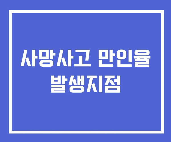사망사고 만인율 발생지점