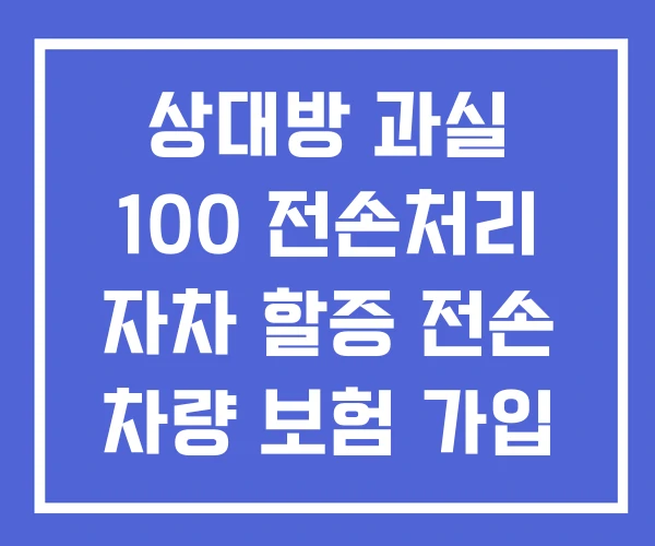 상대방 과실 100 전손처리 자차 할증 전손 차량 보험 가입 상대방 과실 100 전손처리 자차 할증 전손 차량 보험 가입