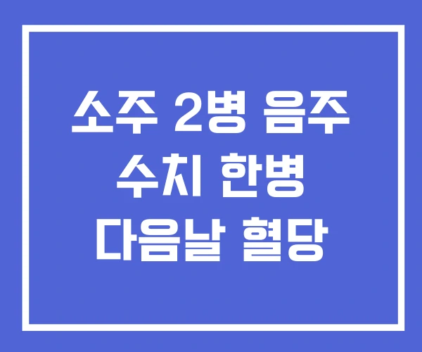 소주 2병 음주 수치 한병 다음날 혈당