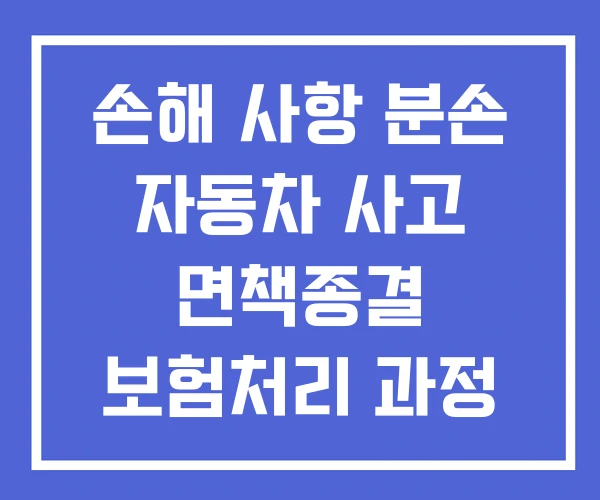 손해 사항 분손 자동차 사고 면책종결 보험처리 과정