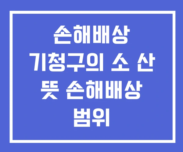 손해배상 기청구의 소 산 뜻 손해배상 범위