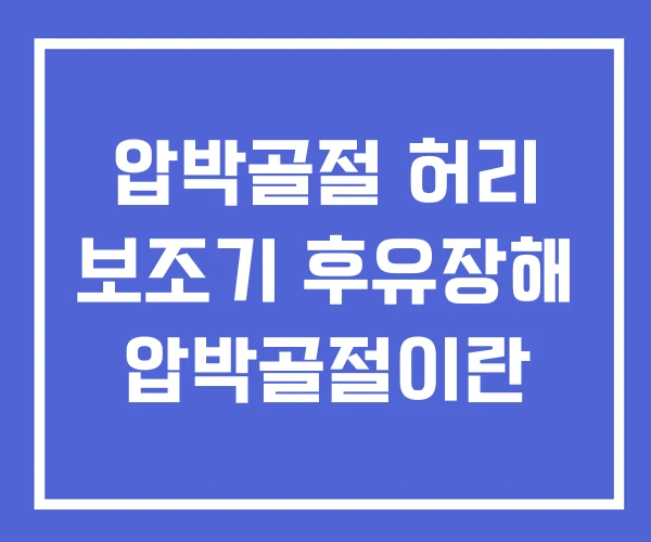 압박골절 허리 보조기 후유장해 압박골절이란 압박골절 허리 보조기 후유장해 압박골절이란