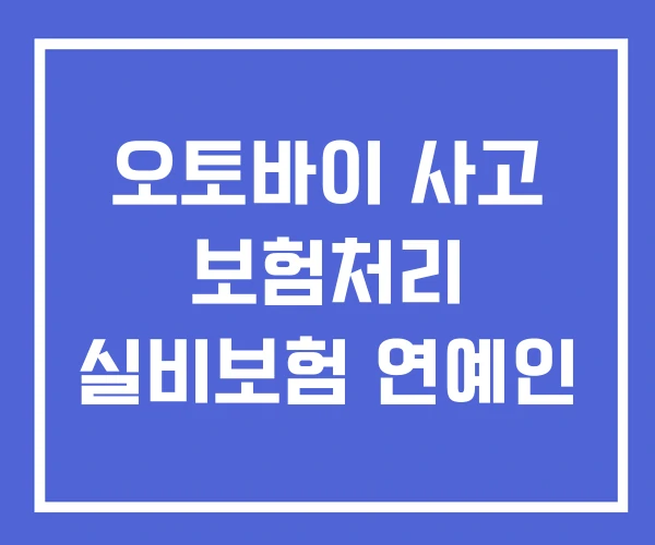 오토바이 사고 보험처리 실비보험 연예인 오토바이 사고 보험처리 실비보험 연예인