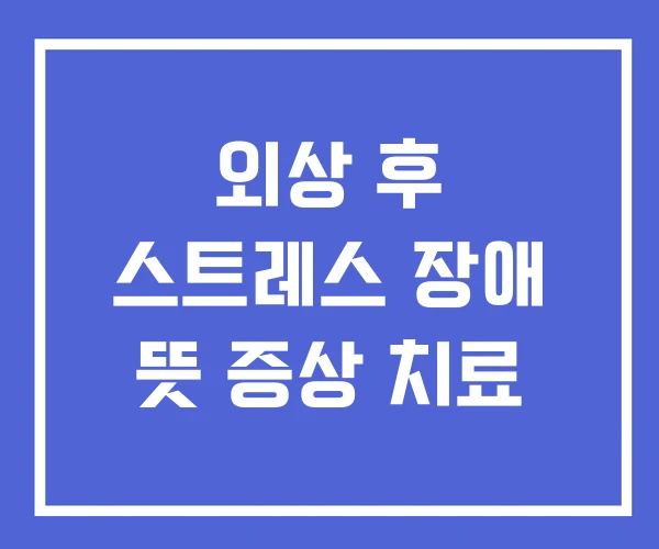 외상 후 스트레스 장애 뜻 증상 치료 외상 후 스트레스 장애 뜻 증상 치료