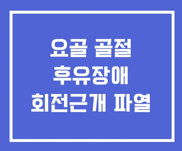 요골 골절 후유장애 회전근개 파열