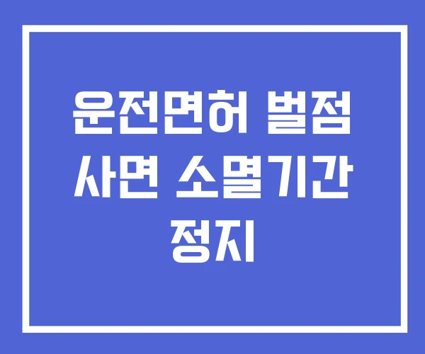 운전면허 벌점 사면 소멸기간 정지