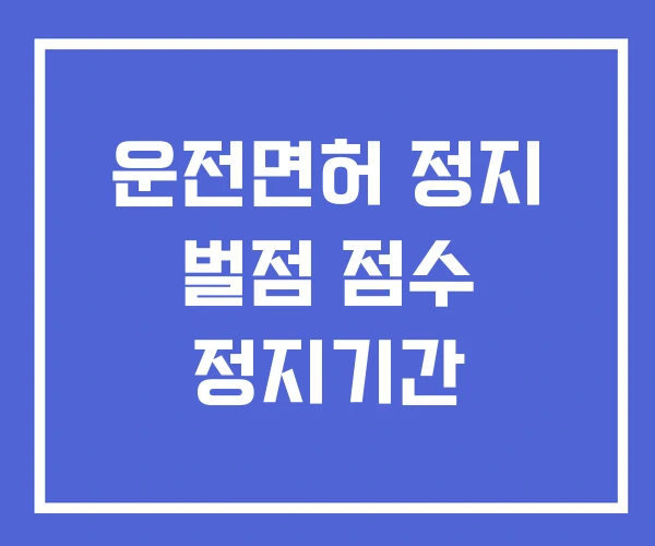 운전면허 정지 벌점 점수 정지기간