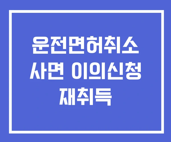 운전면허취소 사면 이의신청 재취득 운전면허취소 사면 이의신청 재취득