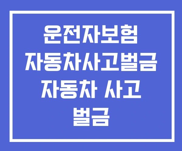 운전자보험 자동차사고벌금 자동차 사고 벌금 운전자보험 자동차사고벌금 자동차 사고 벌금