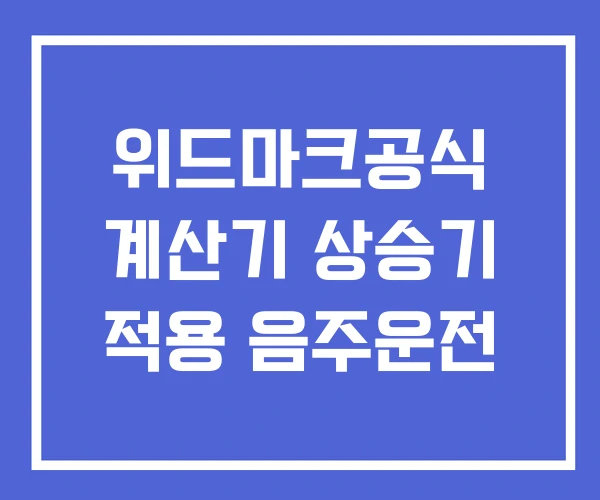 위드마크공식 계산기 상승기 적용 음주운전