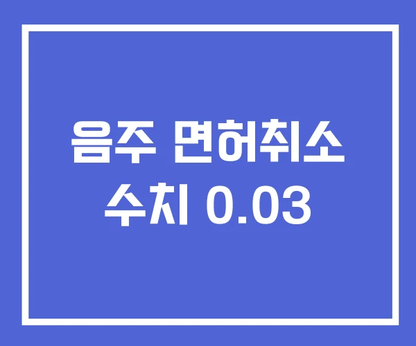 음주 면허취소 수치 0.03 음주 면허취소 수치 0.03