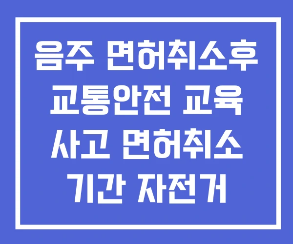 음주 면허취소후 교통안전 교육 사고 면허취소 기간 자전거 음주 면허취소후 교통안전 교육 사고 면허취소 기간 자전거