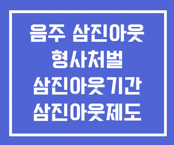 음주 삼진아웃 형사처벌 삼진아웃기간 삼진아웃제도