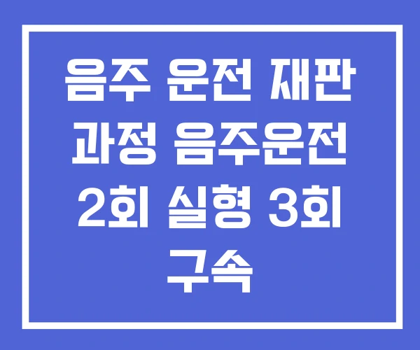 음주 운전 재판 과정 음주운전 2회 실형 3회 구속