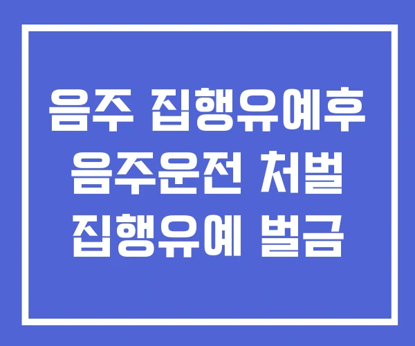 음주 집행유예후 음주운전 처벌 집행유예 벌금