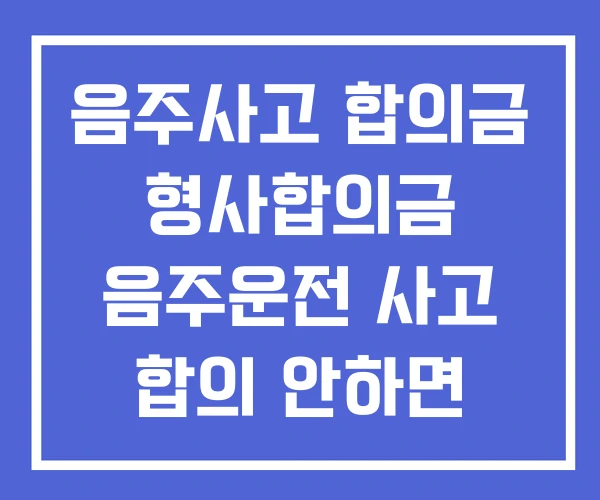 음주사고 합의금 형사합의금 음주운전 사고 합의 안하면 음주사고 합의금 형사합의금 음주운전 사고 합의 안하면