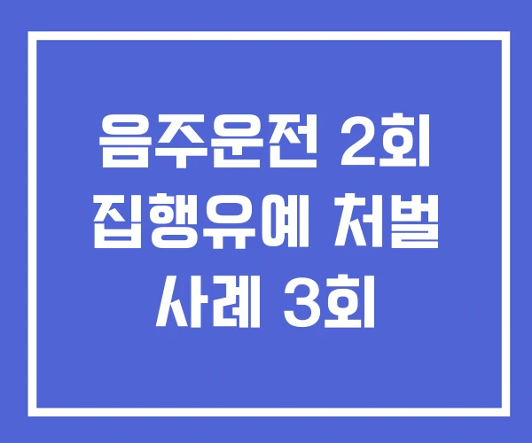 음주운전 2회 집행유예 처벌 사례 3회