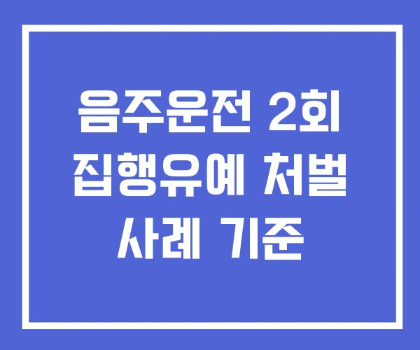음주운전 2회 집행유예 처벌 사례 기준 음주운전 2회 집행유예 처벌 사례 기준