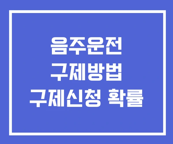 음주운전 구제방법 구제신청 확률