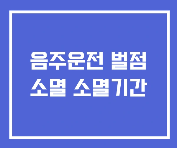 음주운전 벌점 소멸 소멸기간