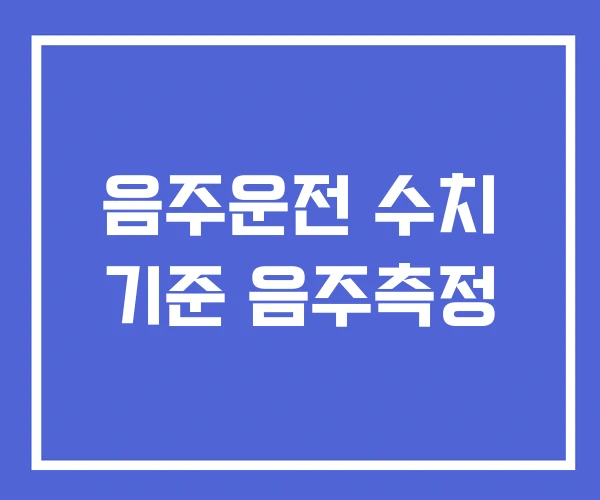 음주운전 수치 기준 음주측정