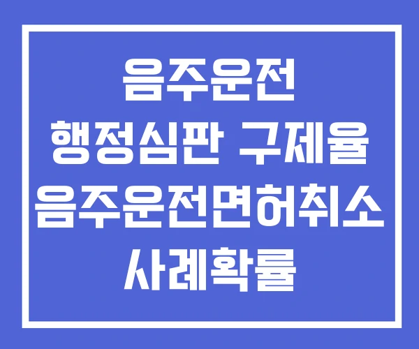 음주운전 행정심판 구제율 음주운전면허취소 사례확률
