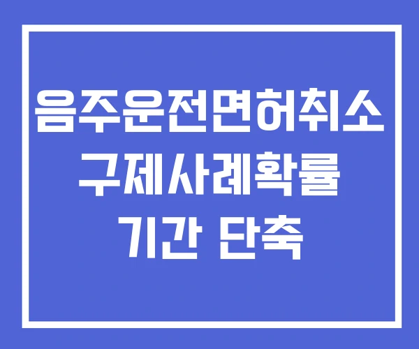 음주운전면허취소 구제사례확률 기간 단축