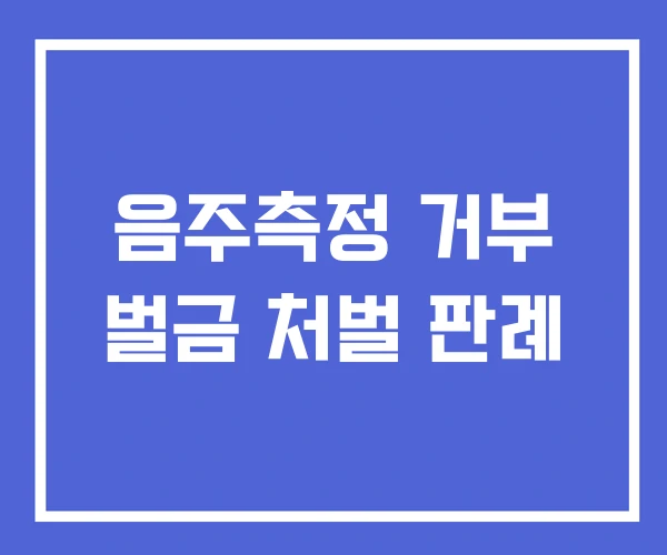 음주측정 거부 벌금 처벌 판례