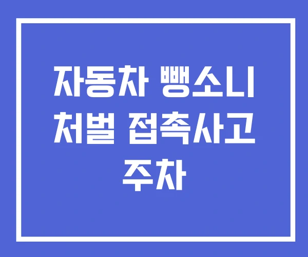 자동차 뺑소니 처벌 접촉사고 주차