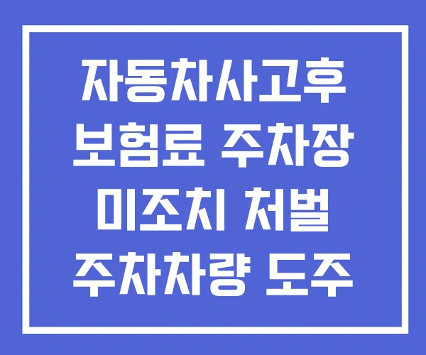 자동차사고후 보험료 주차장 미조치 처벌 주차차량 도주