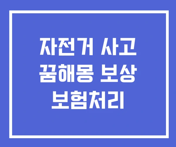 자전거 사고 꿈해몽 보상 보험처리