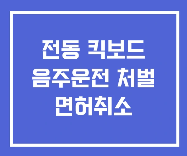 전동 킥보드 음주운전 처벌 면허취소