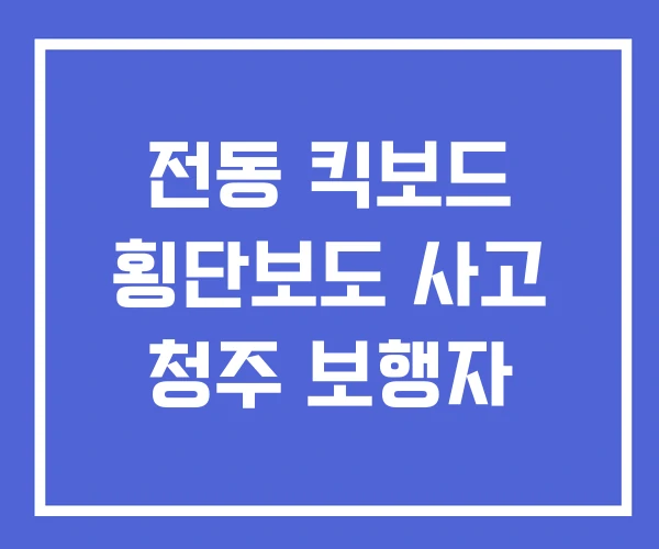 전동 킥보드 횡단보도 사고 청주 보행자