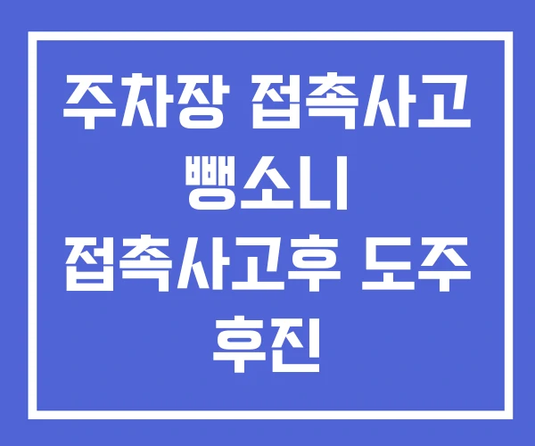 주차장 접촉사고 뺑소니 접촉사고후 도주 후진