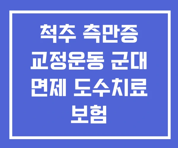 척추 측만증 교정운동 군대 면제 도수치료 보험