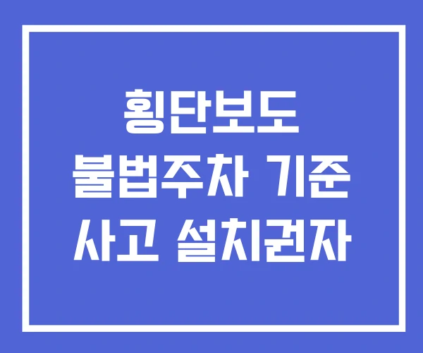 횡단보도 불법주차 기준 사고 설치권자