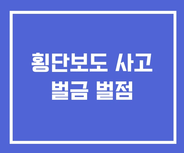 횡단보도 사고 벌금 벌점